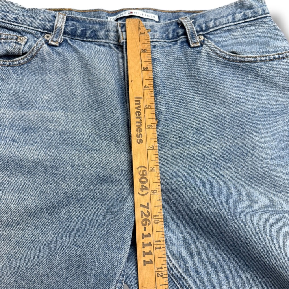 Vintage Tommy Hilfiger Mens Size 32x23 Light Wash Wide Leg Denim Jeans - Picture 5 of 11